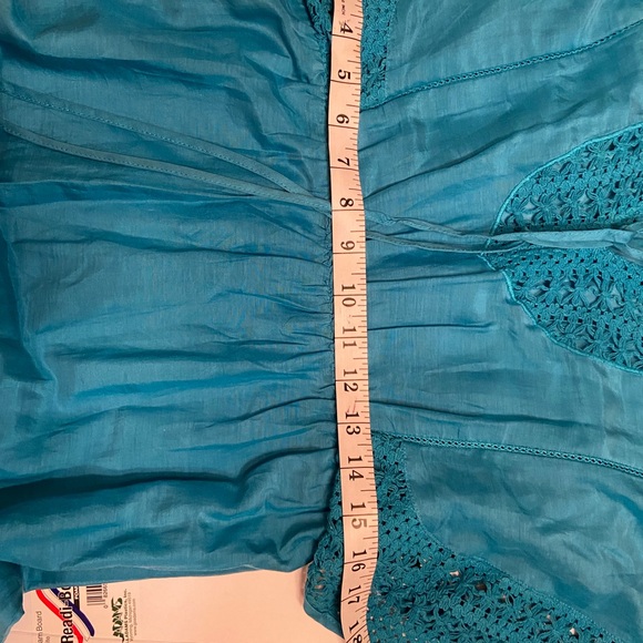 Anthropologie HD in Paris Crochet Turquoise Tunic Dress, Size 2 - Picture 6 of 7